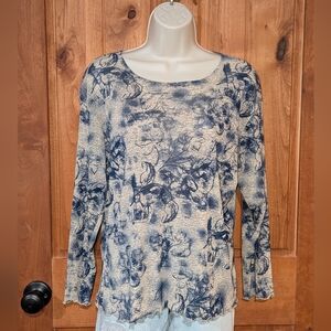Made In‎ Heaven Navy Floral Blouse